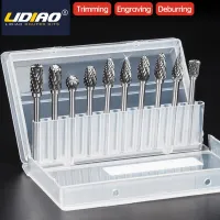 LIDIAO 10Pcs Rotary Carbide Burr Set 1/8" Shank Rotary Tool Bit Woodworking Drilling Metal Polishing Grinding 3mm Rotary File Drills  Drivers