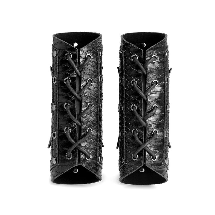 2023-new-european-and-american-punk-pu-leather-nightclub-wristband-cosplay-arm-sleeve-medieval-knight-bracelet