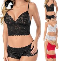 Nice + COD Push-up Padded Nightwear Set Solid High Waist Lace Underwear