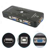 4พอร์ต VGA KVM สวิทช์ HD 1080จุด USB 2.0 VGA S Plitter สำหรับแป้นพิมพ์เมาส์เครื่องพิมพ์แบ่งปัน Switcher กล่องอะแดปเตอร์4 In 1ออก KVM สวิทช์