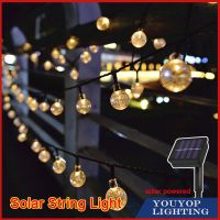 ไฟตกแต่ง SOLAR LED ไฟลูกแก้ว 30LED6.5เมตร 8โหมด ไฟตกแต่งสวนและกลางแจ้ง โซล่าเซลล์ ไฟเส้นอัจฉริยะ ประหยัดไฟมาก ทนแดด ทนฝน