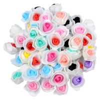 hot【cw】 50PCS PE Foam Artificial Wedding Decoration Scrapbooking Fake Flowers