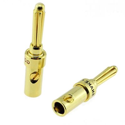 10PCS banana plug connectors All copper gold plated banana connectors for audio video amplifier speaker cable jack Red black