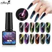 monja 8ml 12 Colors Reflective Cat Eye Nail UV Gel Holographic Nail Cat