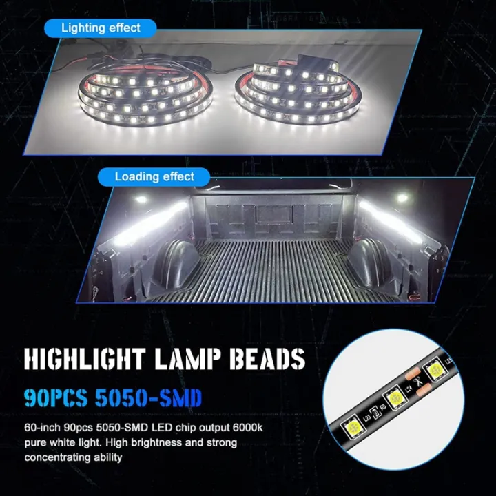 2pcs-60-inch-150cm-car-led-tailgate-light-bar-180-led-pickup-light-bar-truck-brake-strip-pickup-led-tailgate-light-bar