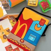 SFHDHETRR สไตล์เกาหลีแบบ กระเป๋า Crossbody ผ้าใบของ McDonald กระเป๋าใส่เหรียญ การออกแบบชนกลุ่มน้อย น่ารักน่ารักๆ กระเป๋าแมสเซนเจอร์ใบเล็ก สำหรับผู้หญิง