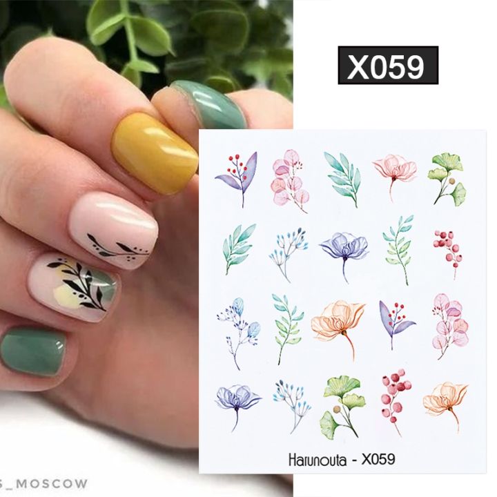 lz-harunouta-blue-purple-translucent-flower-water-decals-stickers-floral-leaves-transfer-geometric-lines-slider-nail-art-decoration