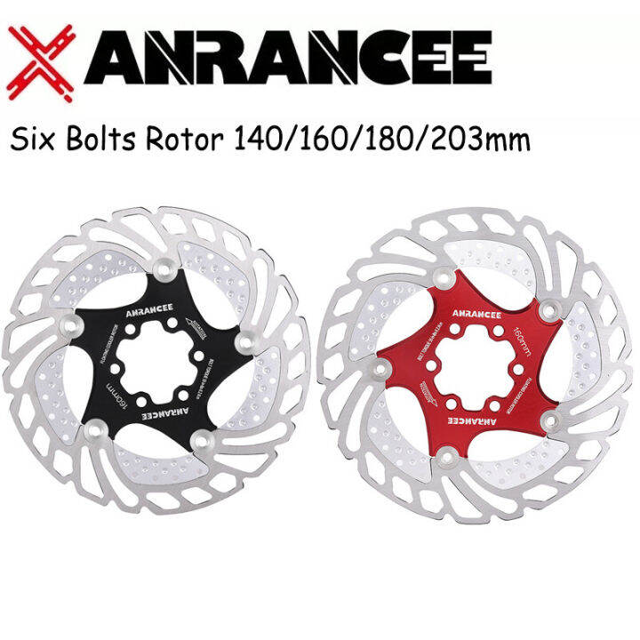 Anrancee Floating Six Nails Disc Brake Rotor 140mm 160mm 180mm 203mm Cool Down Bicycle Rotor 2490