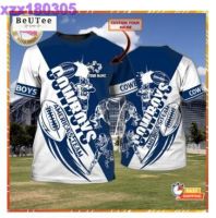 Custom Name Dallas Cowboys 3D T-shirt Casual Unisex Shirt Navy White New