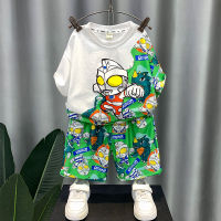 Boys Summer Clothes T-Shirt Short-Sleeved Suit 2023 New Fashion Baby Fashionable Clothes Cool Handsome Childrens Shorts