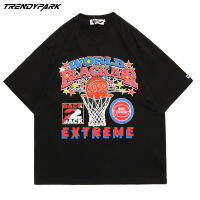 Men T-shirt Basketball Shoot Print O-neck Cotton Tops Mens Clothing Harajuku Streetwear Casual 2022 Summer Oversized T-shirt