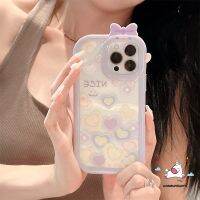 เคสโทรศัพท์มือถือนิ่ม ลายภาพวาดสีน้ํามัน รูปหัวใจน่ารัก แต่งโบว์ สีแคนดี้ สําหรับ IPhone 7plus XR 13 12 14 MAX 6 6S 7 8 X XS