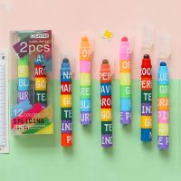 GONUUWGL สร้างสรรค์ วางซ้อนกันได้ นักเรียน ดินสอสี อุปกรณ์สำนักงานโรงเรียน สีสันสดใส ปากกาสี ปากกาเน้นข้อความ ปากกาวาดภาพ ปากกาฟลูออเรสเซนต์แข็ง