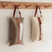 Leather Pu Tissue Box Simple Toilet Tissue Bag Car Tissue Box Suction Box Hanging Home Decorative Tissue Cover Wholesale Tissue Holders