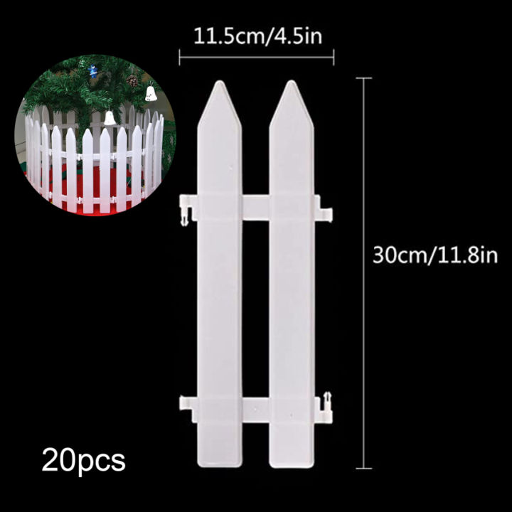 รั้วต้นไม้คริสต์มาส20ชิ้น-รั้วต้นไม้พลาสติกสีขาวตกแต่งบ้านสวนงานแต่งงานรั้วสวนขนาดเล็กรั้วสนามหญ้า