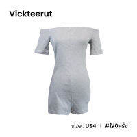 Vickteerut จั้มสูทสั้นผ้าปาดไหล่ A010-15