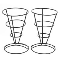 2 Piece French Fry Stand Cone Basket Holder For Fries Fish And Chips And Appetizers