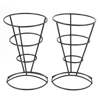 2 Piece French Fry Stand Cone Basket Holder For Fries Fish And Chips And Appetizers