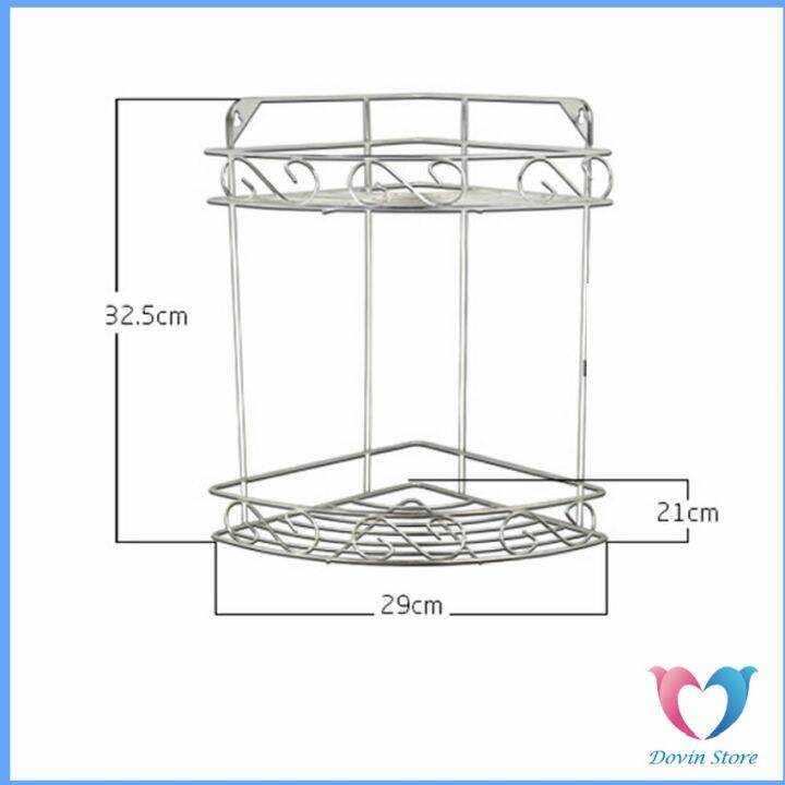 dovin-สแตนเลสเข้ามุม-ชั้นวางของในครัว-ติดตั้งแบบ-ชั้นวางเครื่องปรุงรส-ชั้นเก็บของในห้องน้ำ-เจาะผนัง-shelf