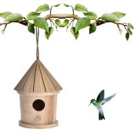 TEXTypes Wooden Bird House Nest Cage Creative Wallmounted Hanging Outdoor Birdhouse Home Gardening Decoration Dropshipping