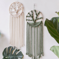 Tree Of Life Macrame แขวนผนัง Boho Deream Catcher ความงามสำหรับงานแต่งงานห้องนอนเนอสเซอรี่โบฮีเมียนตกแต่งบ้าน