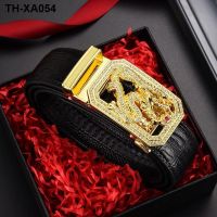 Chinese zodiac men belt leather business and leisure fashion belts 2021 new automatic buckle