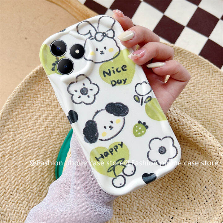 phone-case-เคส-realme-c53-c55-nfc-c30-c30s-c33-c35-realme10-4g-การ์ตูนกระต่ายหมีดอกทิวลิปป้องกันเลนส์ซิลิโคนนิ่มฝาครอบหลัง2023