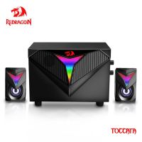 REDRAGON Toccata GS700 gaming speakers aux 3.5mm stereo surround music RGB 2.1 heavy bass sound bar for computer PC loudspeakers