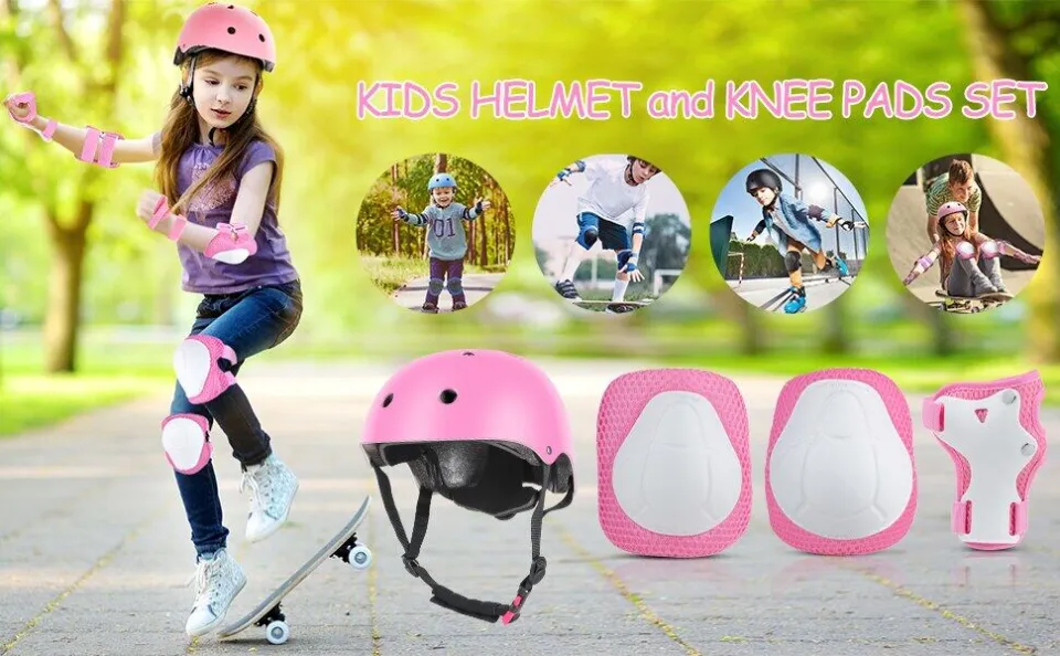 Kids knee hot sale pads and helmet