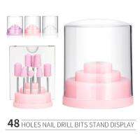 48 Holes Nail Drill Bit Holder Manicure Milling Cutter Stand Display Container Nail Drill Bits Organizer Nail Tools Accessories