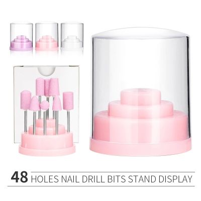 48 Holes Nail Drill Bit Holder Manicure Milling Cutter Stand Display Container Nail Drill Bits Organizer Nail Tools Accessories