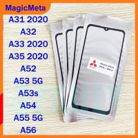 MagicMeta กระจกด้านนอกหน้าจอด้านหน้ามีกาวโอก้าสำหรับ OPPO A31 2020/A32/A33 2020/A35 2020/A52/A53 5G/A53s/A54/A55 5G/A56หน้าจอ LCD ตัวเปลี่ยนกระจกด้านนอกสัมผัส