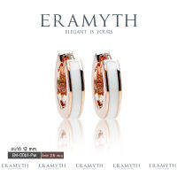 Eramyth Jewelry ต่างหูห่วง ดีไซน์ลงสี White Enamel เงินแท้ 92.5 13mm EM-0061 สินค้ามาตรฐานส่งออก(พร้อมส่ง)