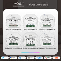 【2023】 Moes สมาร์ท ZigBee WiFi โมดูลสวิทช์หรี่ม่านสวิทช์สมาร์ทชีวิต App การควบคุมระยะไกล Alexa Home การควบคุมเสียง