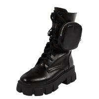 Design Black Cool Punk Motorcycles Boots Female Platform Wedges High Heels Boots Women Shoes Big Size 35-43