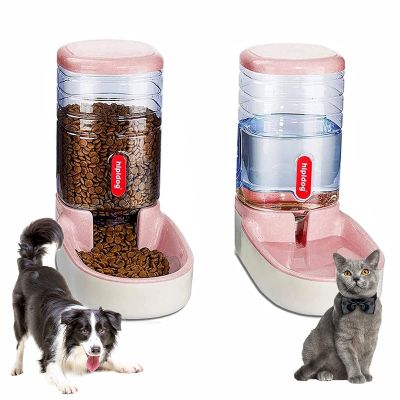 【YF】 Cat Feeder Drinker Automatic Cats Bowls Water Kibble Dispenser Pet for Kitten Fountain Accessories