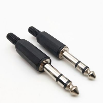 【YF】 5pcs  6.35mm Double Channel Audio Jack Plug Headphone male Connector Stereo Headset Cable Connection Terminal