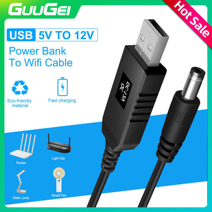 GUUGEI Universal USB to DC Cable Connector DC 5V to 12V USB Cable Boost ...