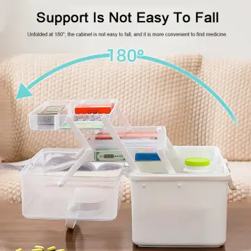 3 Layers Portable Organizer First Aid Kit Plastic Waterproof Medicine  Cabinet Storage Box Plastic Storage Container 