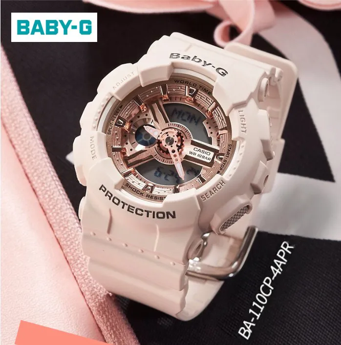 Original Baby G Ba110 Women Sport Watch Dual Time Display 100M Water  Resistant Shockproof And Waterproof World Time Led Light Girl Sports Wrist  Watches Ba-110Mp-4A1 Pink (Ready Stock) | Lazada Ph
