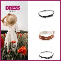 PETI DRESS เครื่องหนังแท้ สายรัดหมวกโบโฮ การตกแต่งเข็มขัด อุปกรณ์เสริมคาวบอยตะวันตก หมวกปานามา สไตล์ชนบท ปรับได้ปรับได้ หมวกหมวกแบน ผู้หญิงผู้ชาย