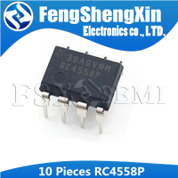 10ชิ้น DIP8 RC4558 DIP DUAL อเนกประสงค์เครื่องขยายเสียงในการดำเนินงาน IC