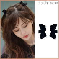 Pinellia ปิ่นปักผมรูปดาวประดับโบว์กำมะหยี่สีดำอันเหมือนกันปิ่นปักผมหน้าม้าด้านข้างสำหรับผู้หญิงคลิปเครื่องประดับศีรษะจับหัวเจ้าหญิงในฤดูร้อน