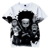 Boondocks 3D พิมพ์เสื้อยืดแฟชั่นฤดูร้อนรอบคอแขนสั้นคอสเพลย์ Streetwear Harajuku