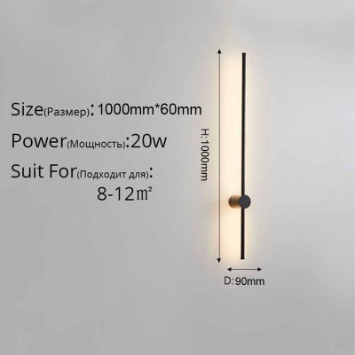 Led Wall Lamp Long Wall Light Decor For Home With Remote Control Nordic Minimalist Living Room Background sconce Bedside Lamps