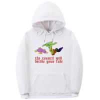 Funny Oddly Specific Hoodie The Council Will Decide Your Fate Hoodies Men Soft Cotton Parody Meme Sweatshirt Man Clothes Size XS-4XL