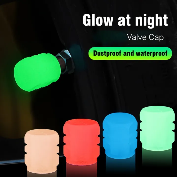 Glow in the Dark Valve Caps 1 PC Neon Color Tire Cap Bicycle Motorcycle