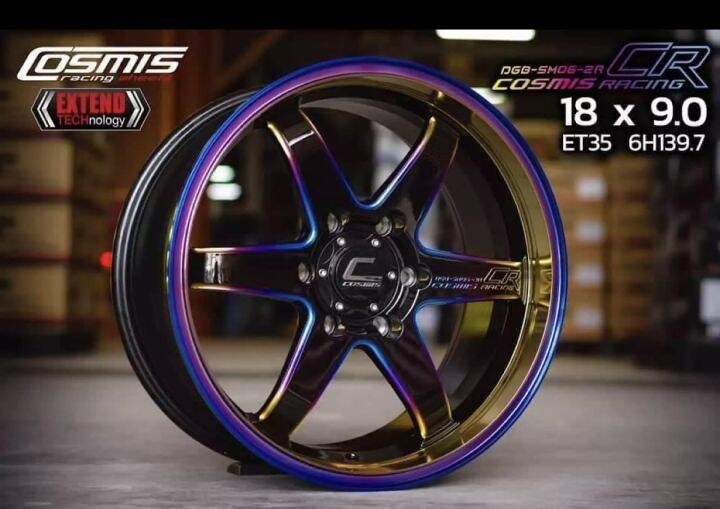 ล้อแม็กขอบ-18x9-0-6รูx139-7-et-35-ยี่ห้อ-cosmis-รุ่น-dgb-sm06-2r-cr-racing-สีไทเทเนียม2-ราคาต่อ1วง-ขายยกชุด-4วง-รุ่นยอดนิยม-จำนวนจำกัด-พร้อมส่งฟรี