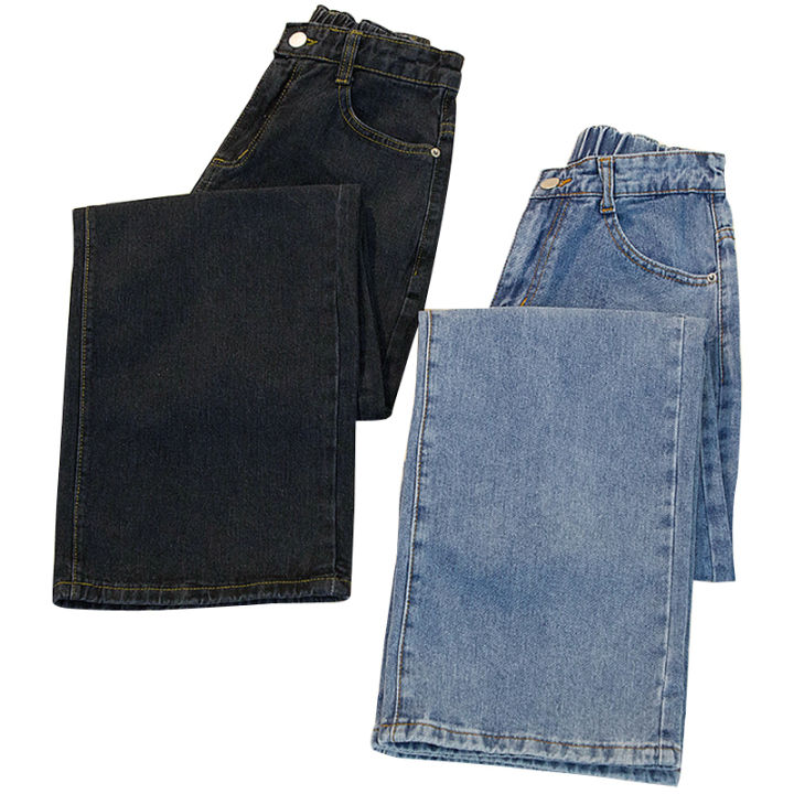 กางเกงขากว้างเอวสูงคาร์โก้วินเทจยีนส์ยืดผู้หญิงกางเกง-y2k-กางเกงยีนส์ลำลอง-jeans-slim-fit-นักเรียน