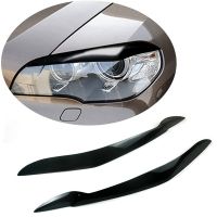 Car Front Resin Headlight Eyebrow Eyelid Cover Trim for BMW X5 E70 2007-2013 Gloss Black